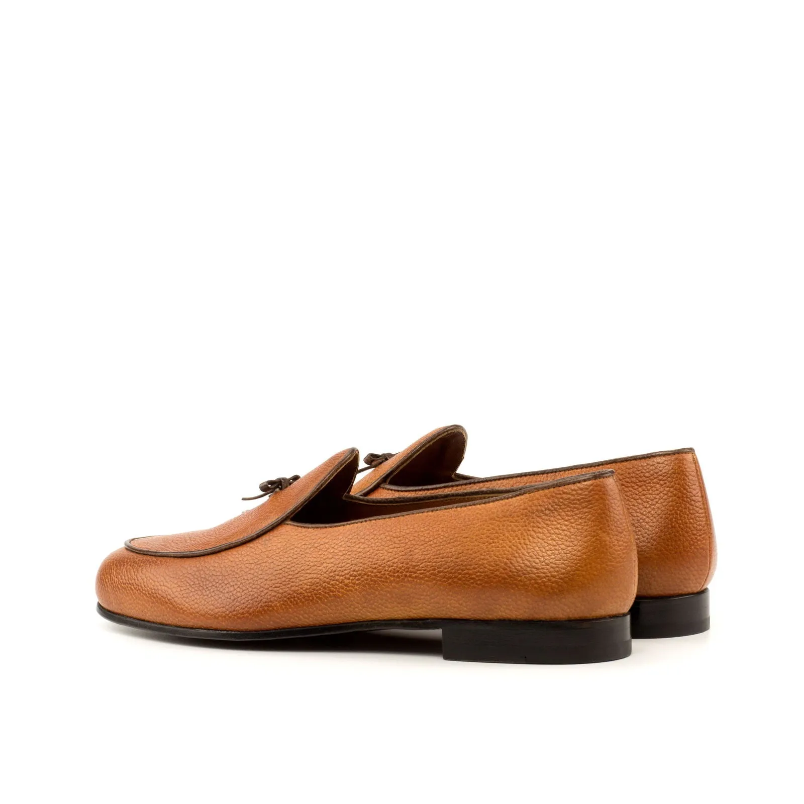 Men's Belgian Leather Slippers Wide Plus Size Brown Dark Brown 3663