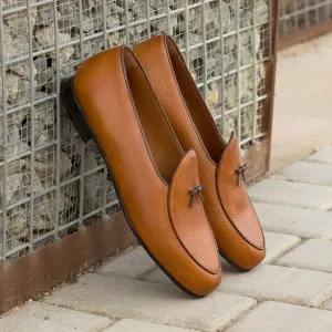 Men's Belgian Leather Slippers Wide Plus Size Brown Dark Brown 3663