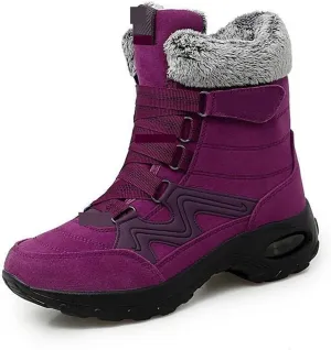 Mens Boots Winter Leather Women's Boots Plush Warm Snow Boots Comfortable Women's Ankle Boots Outdoor Waterproof Sports Shoes.