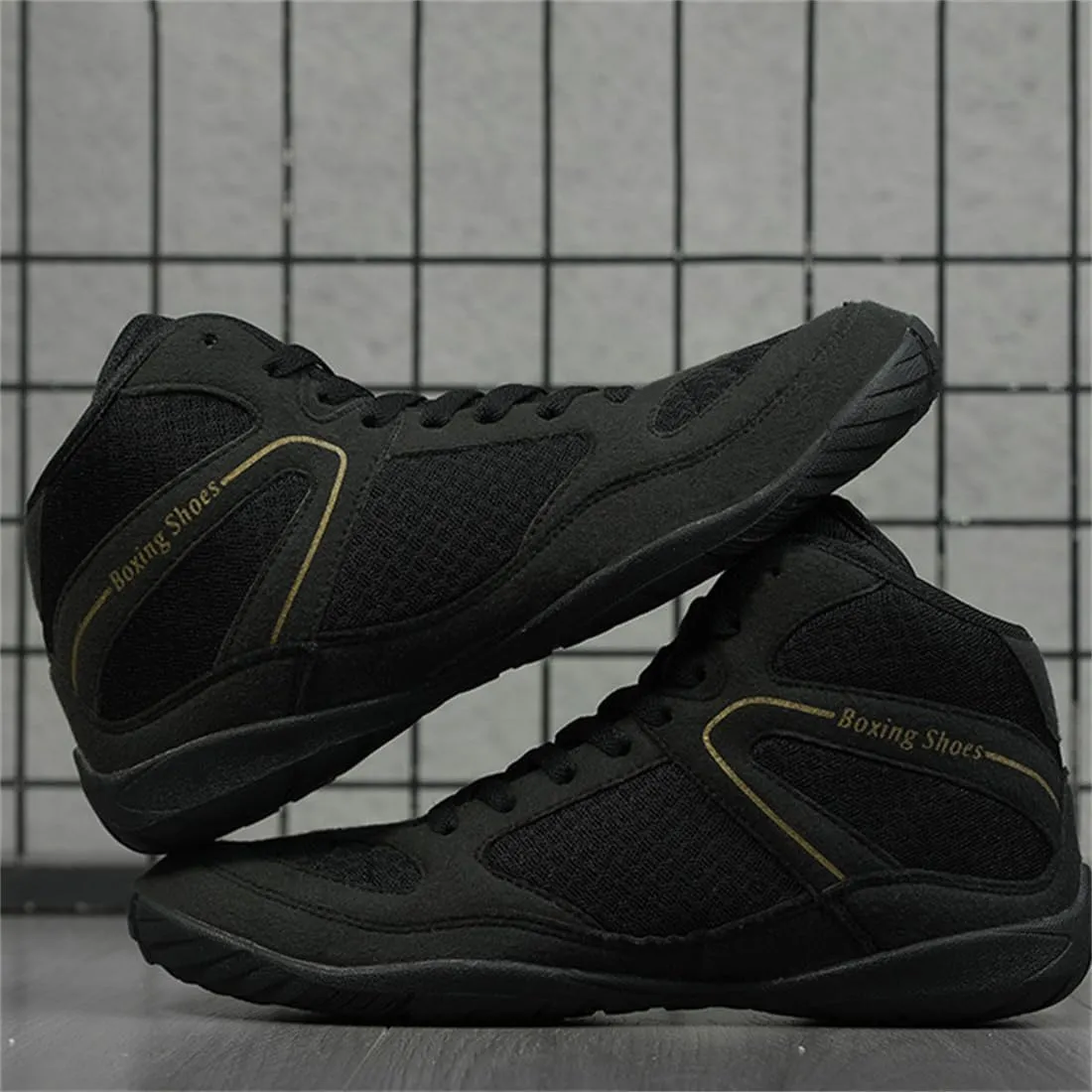 Mens Boxers Trainers, High Top Wrestling Sneakers Fashion Bodybuilding Sports Shoes Breathable Lightweight Fitness Footwear