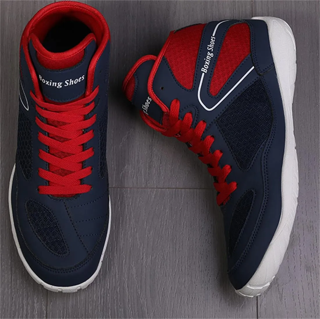 Mens Boxers Trainers, High Top Wrestling Sneakers Fashion Bodybuilding Sports Shoes Breathable Lightweight Fitness Footwear