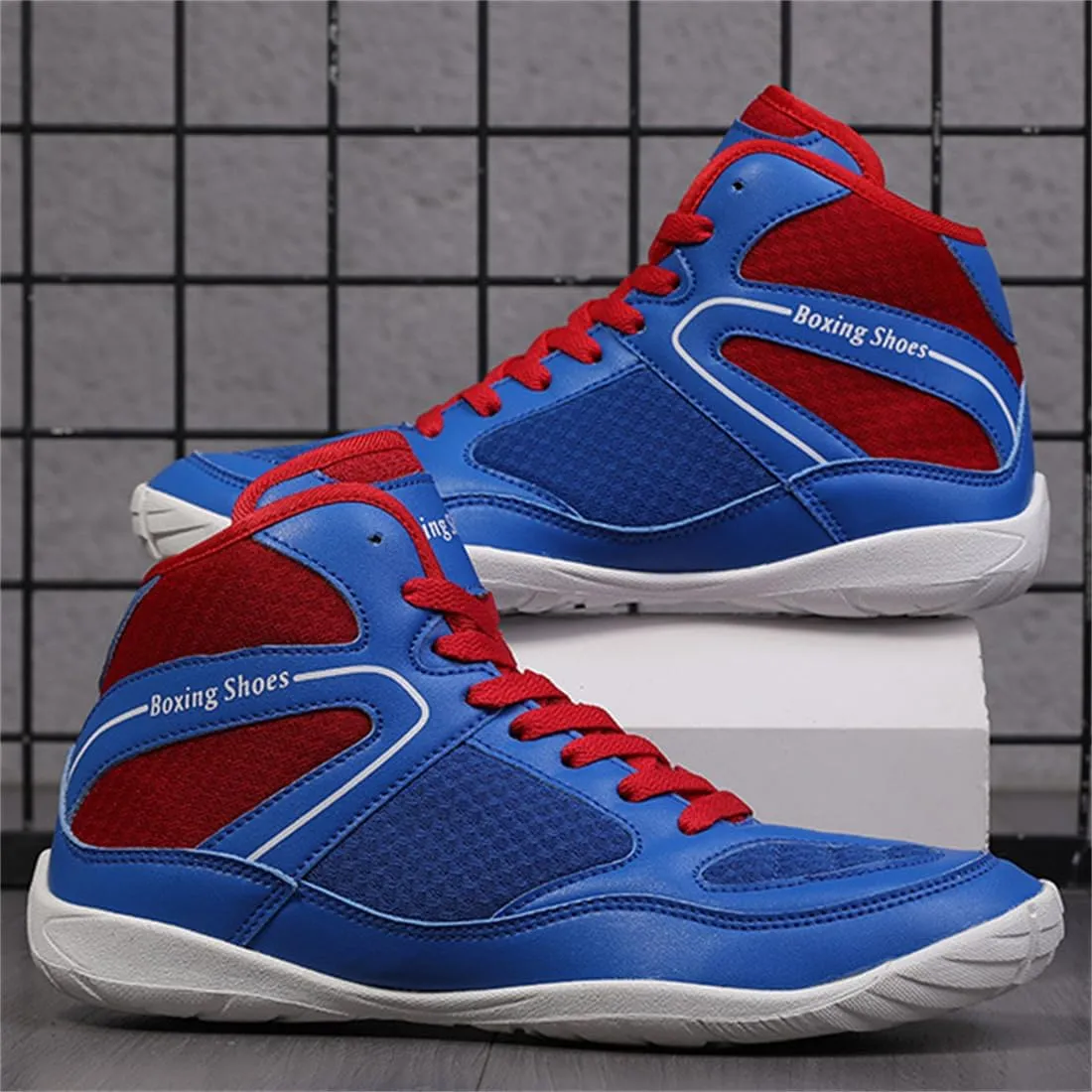 Mens Boxers Trainers, High Top Wrestling Sneakers Fashion Bodybuilding Sports Shoes Breathable Lightweight Fitness Footwear