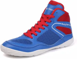 Mens Boxers Trainers, High Top Wrestling Sneakers Fashion Bodybuilding Sports Shoes Breathable Lightweight Fitness Footwear