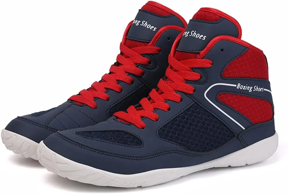 Mens Boxers Trainers, High Top Wrestling Sneakers Fashion Bodybuilding Sports Shoes Breathable Lightweight Fitness Footwear
