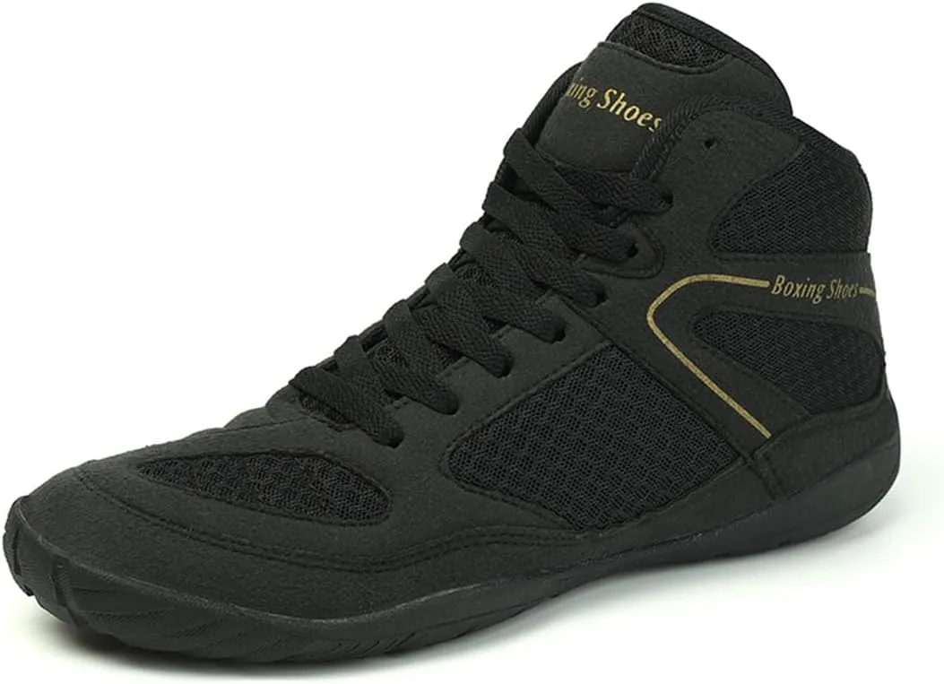 Mens Boxers Trainers, High Top Wrestling Sneakers Fashion Bodybuilding Sports Shoes Breathable Lightweight Fitness Footwear