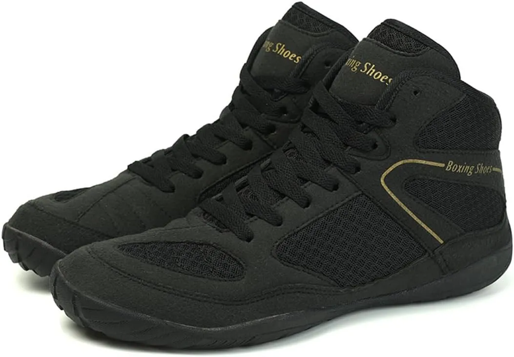 Mens Boxers Trainers, High Top Wrestling Sneakers Fashion Bodybuilding Sports Shoes Breathable Lightweight Fitness Footwear