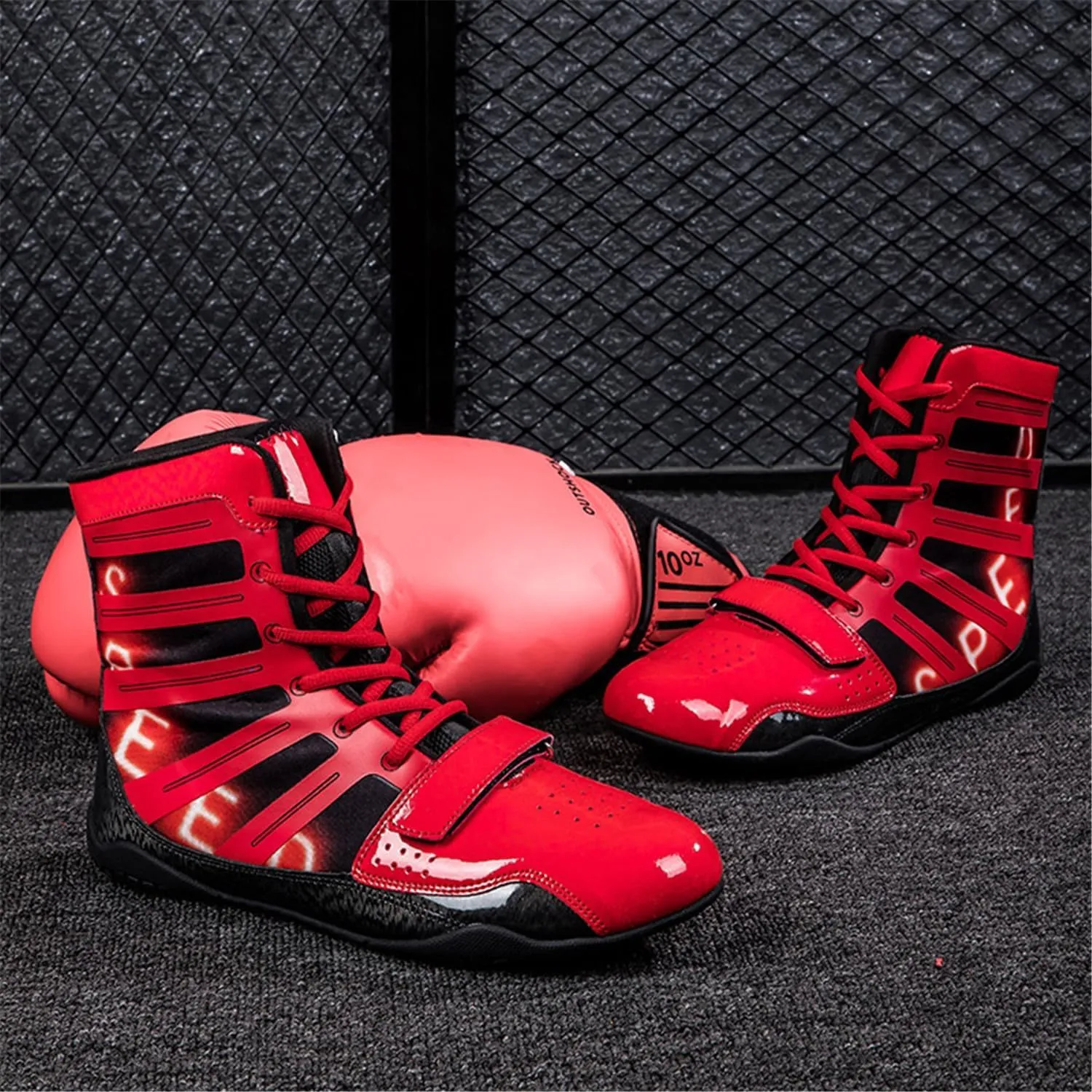 Men's Boxing Shoes Comfortable Breathable Unisex Kickboxing Trainers Mesh Lightweight Casual Wrestling Sports Shoes