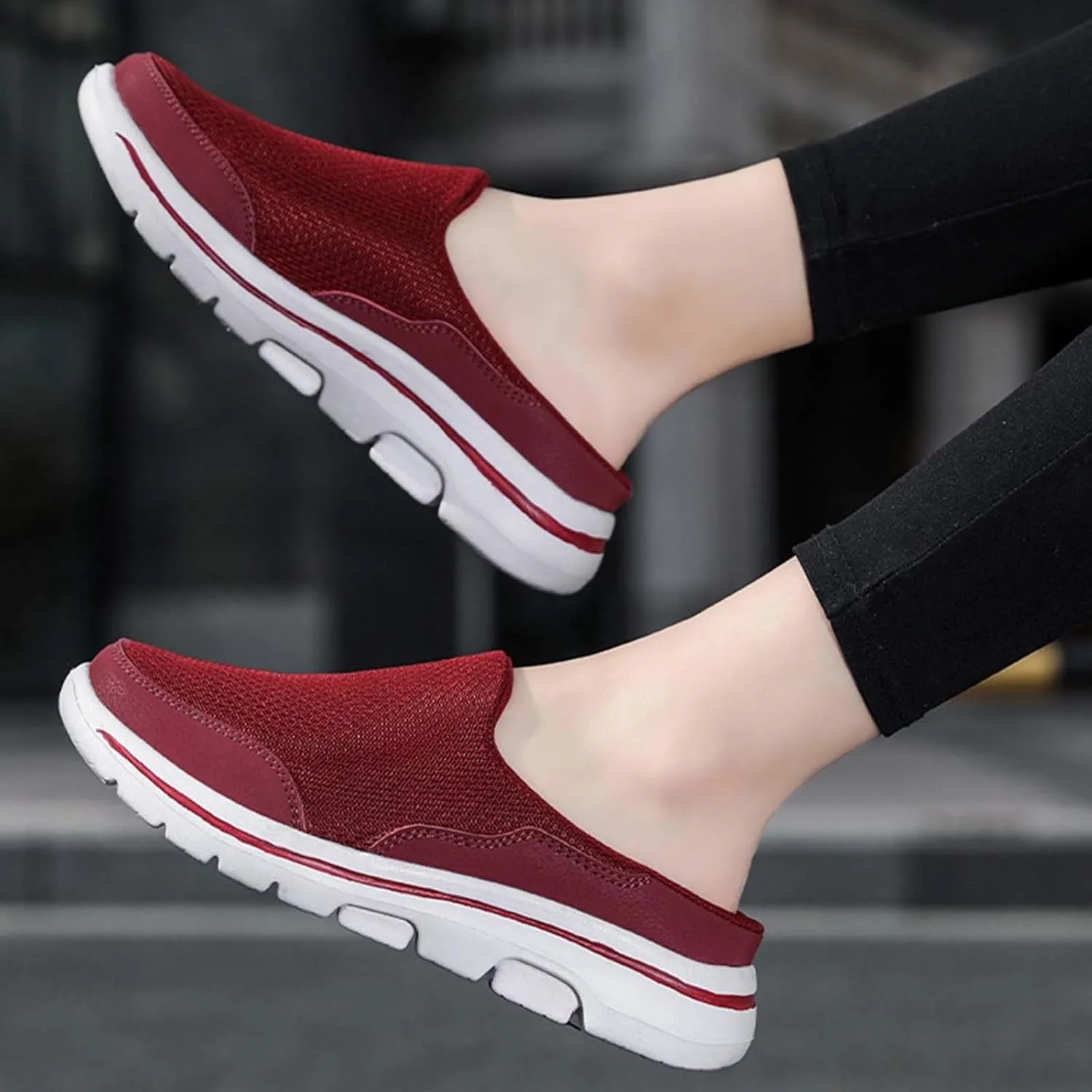 Men's Breathable Barefoot Shoes Soft Flat Soled Slip On Mesh Shoes Heelless Walking Shoes Business Walking Men
