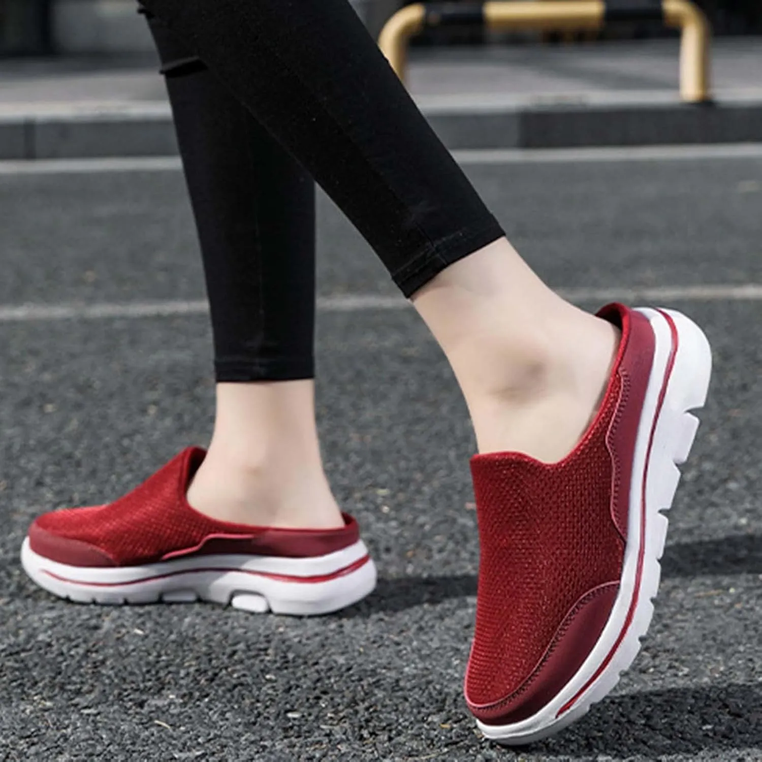 Men's Breathable Barefoot Shoes Soft Flat Soled Slip On Mesh Shoes Heelless Walking Shoes Business Walking Men