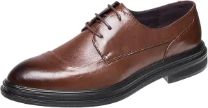 Mens Business Cap Toe Derby Comfortable Street Derby Non Slip Thick Sole Dress Leather Shoes Durable Matte Leather Shoes for Men Dress Boots Elegant Formal Shoe Daily Work Footwear