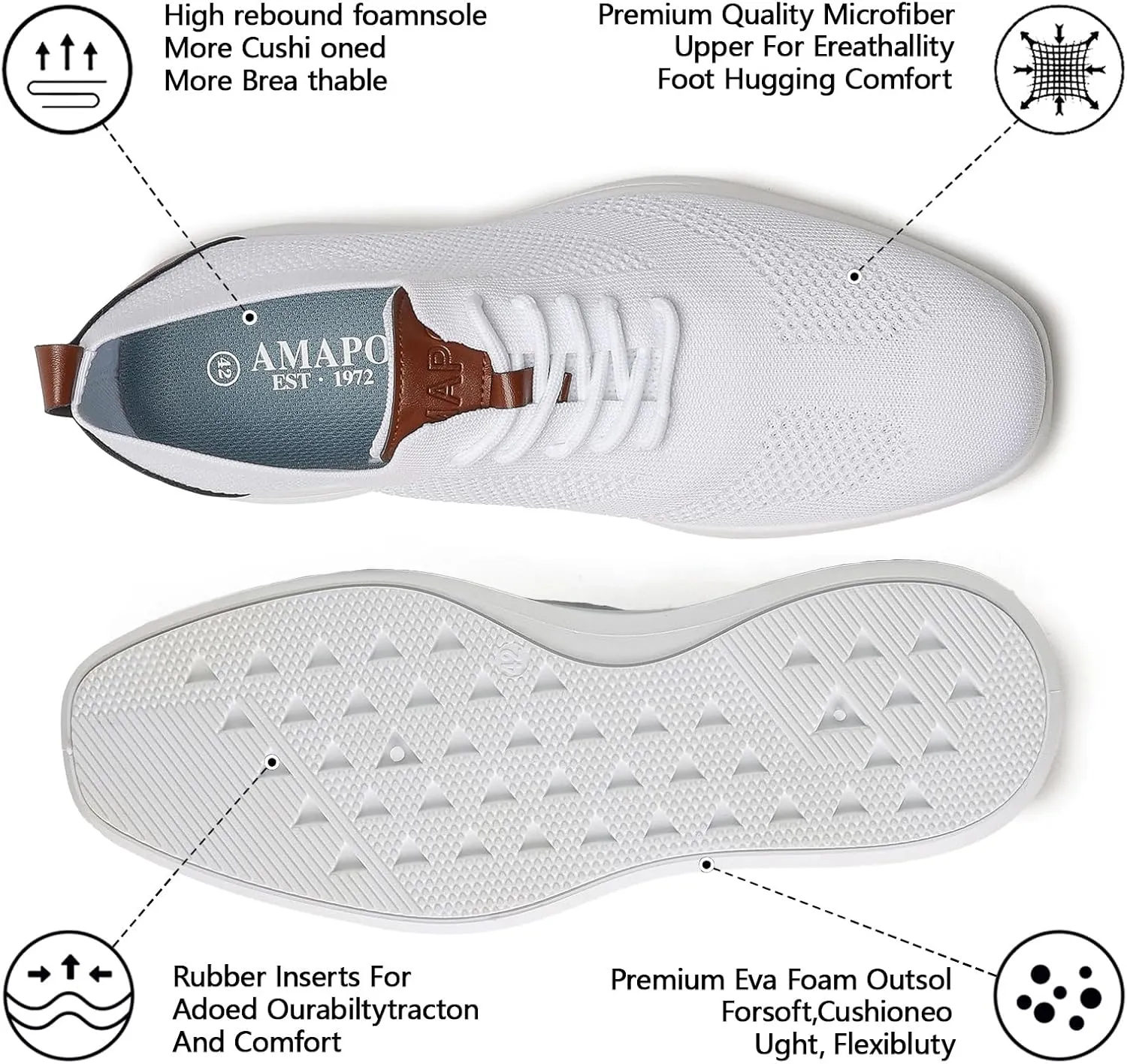 Mens Casual Oxfords Shoes Knit Men's Fashion Dress Sneakers Lightweight Breathable Business Walking Shoes Comfortable Tennis