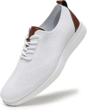 Mens Casual Oxfords Shoes Knit Men's Fashion Dress Sneakers Lightweight Breathable Business Walking Shoes Comfortable Tennis