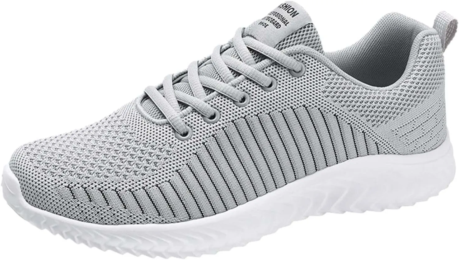Mens Casual Running Shoes Arch Support Cushion Running Sneakers for Men with Comfy Durable Sole Brethable Mesh Knit Lightweight Tennis Sneakers Low Top Lace Up Fashion Sneakers