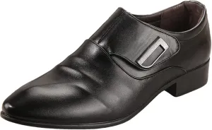 Mens Casual Single Buckle Monk Strap Low Heel Dress Leather Shoes for Men Supple Matte Leather Business Shoes Comfort Formal Dress Shoe Durable Slip on Boots Waterproof Mens Monk