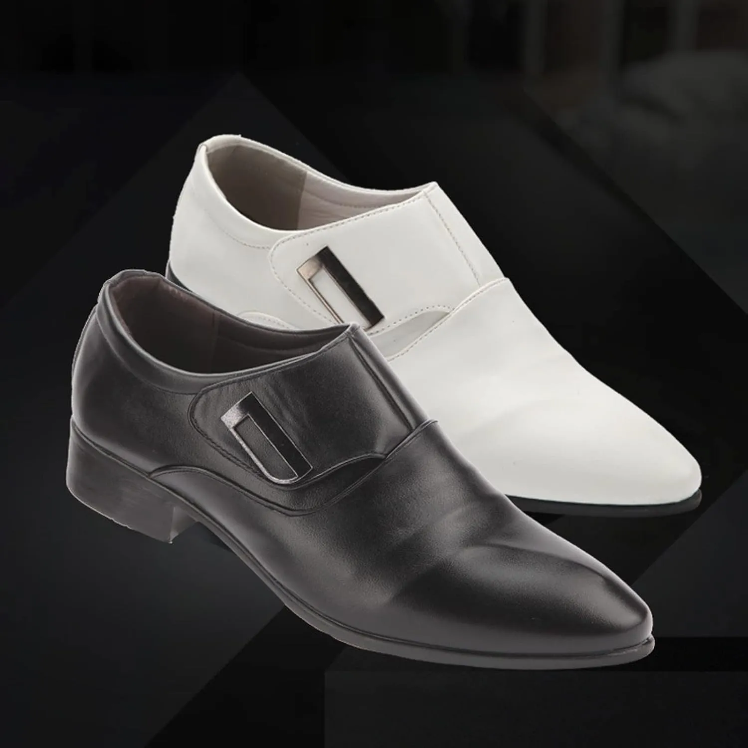 Mens Casual Single Buckle Monk Strap Low Heel Dress Leather Shoes for Men Supple Matte Leather Business Shoes Comfort Formal Dress Shoe Durable Slip on Boots Waterproof Mens Monk