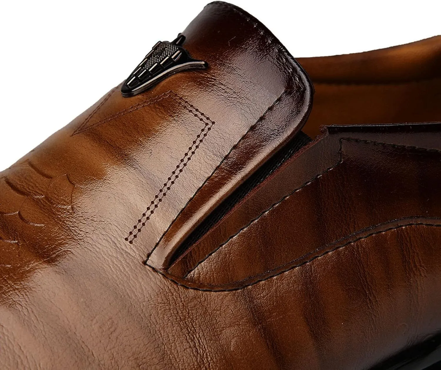 Mens Classic Business Formal Shoes Comfortable Low Heel Matte Leather Dress Shoes Non Slip Office Leather Shoe Elegant Dating Shoe for Men with Durable Sole Arch Supprot Business Footwear