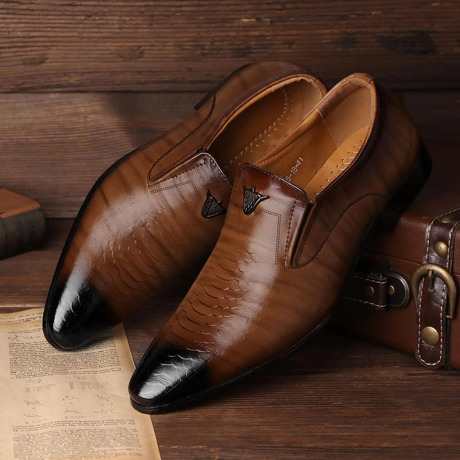 Mens Classic Business Formal Shoes Comfortable Low Heel Matte Leather Dress Shoes Non Slip Office Leather Shoe Elegant Dating Shoe for Men with Durable Sole Arch Supprot Business Footwear