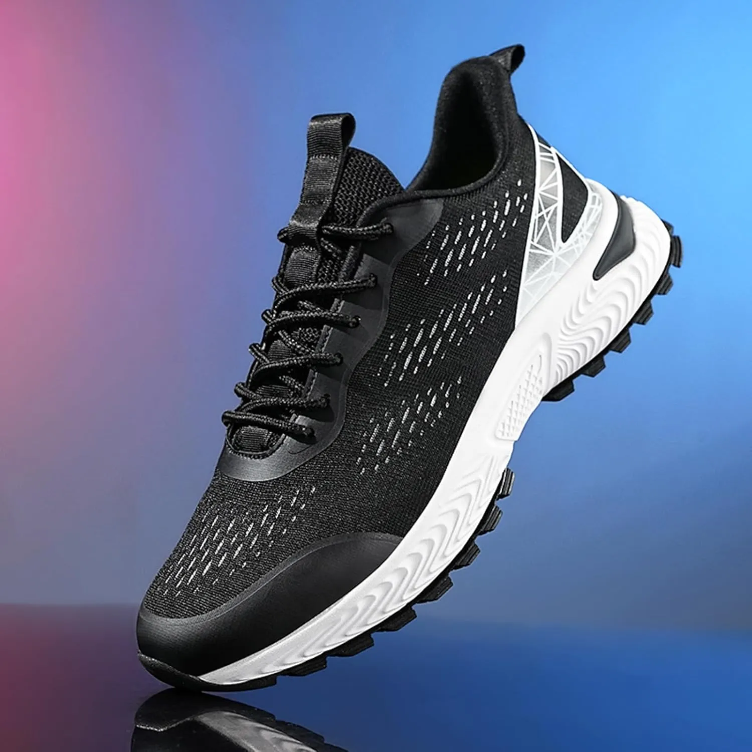 Men's Classic Casual Jogging Sneakers Comfortable Breathable Lace Up Sneaker Breathable Diabetic Shoes for Men