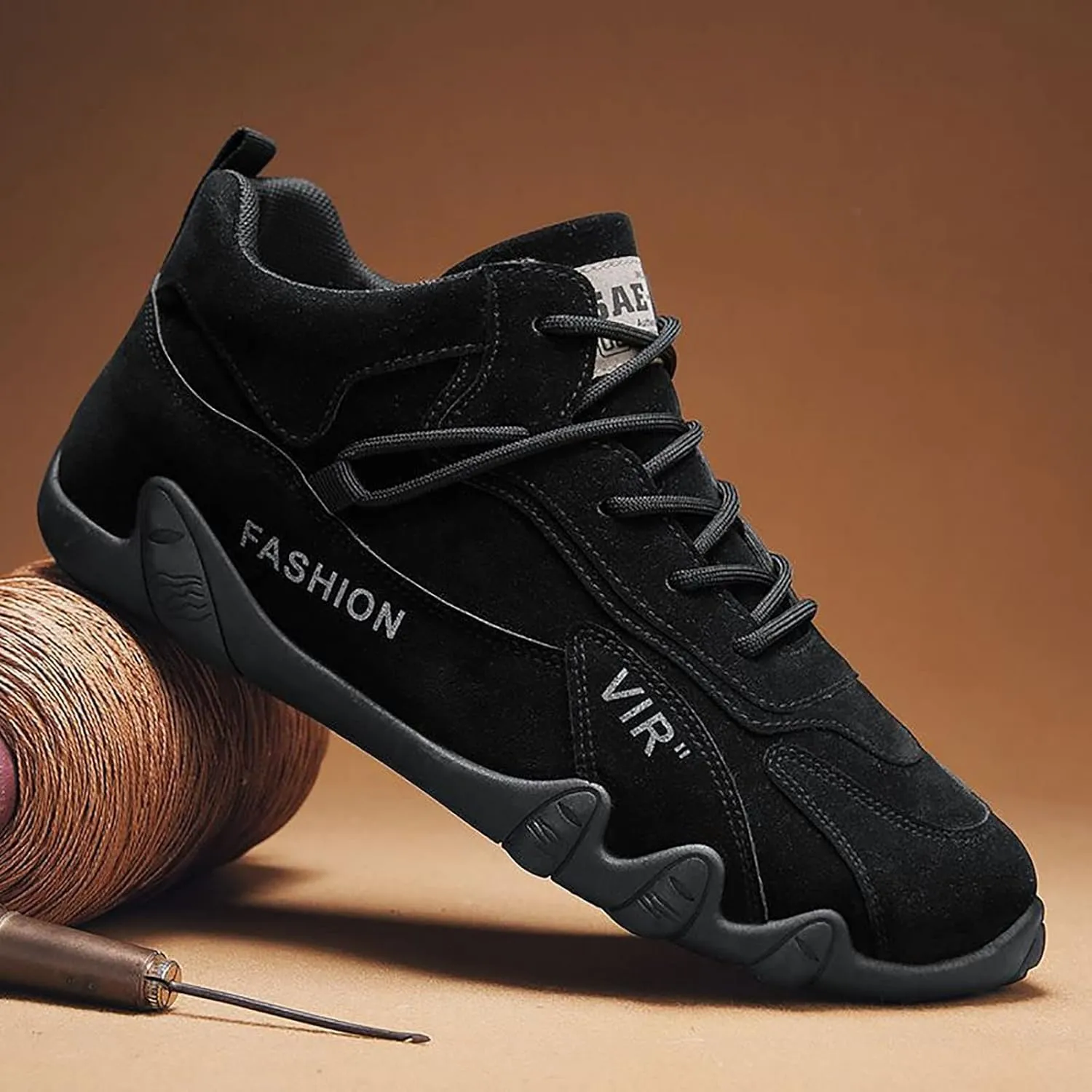 Men's Comfortable Dress Shoes Breathable and Light Outdoor Comfy Walking Shoe Hook and Loop Orthopedic Sneakers