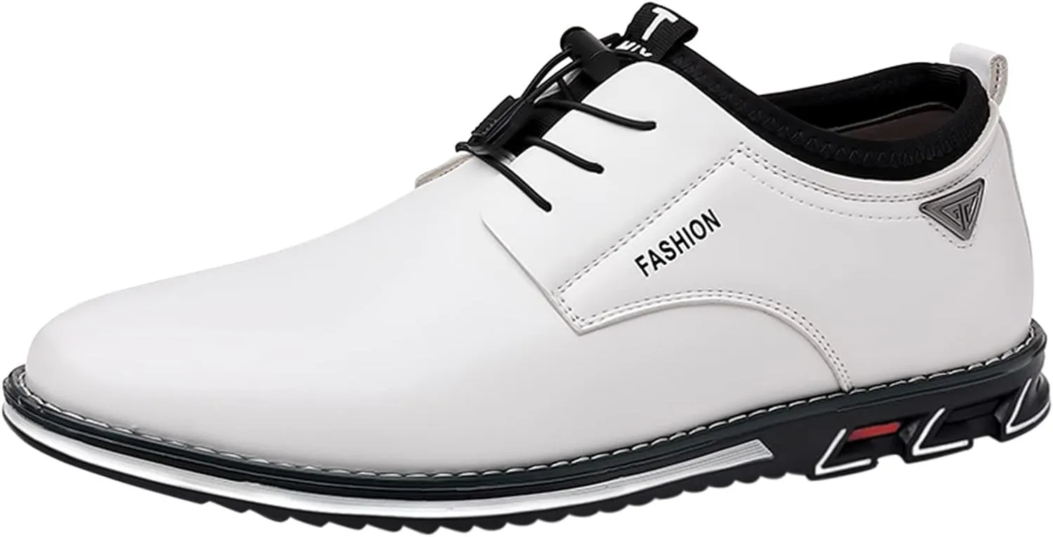 Mens Comfortable Flat Leather Shoes Casual Flat Oxfords Arch Support Walking Oxfords Retro Business Formal Shoes Lace up Black Dress Shoe Durable Leather Footwear Men Fashion Work Office Derby