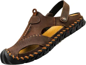Men's Cowhide Sandals, Durable Outdoor Hiking Shoes