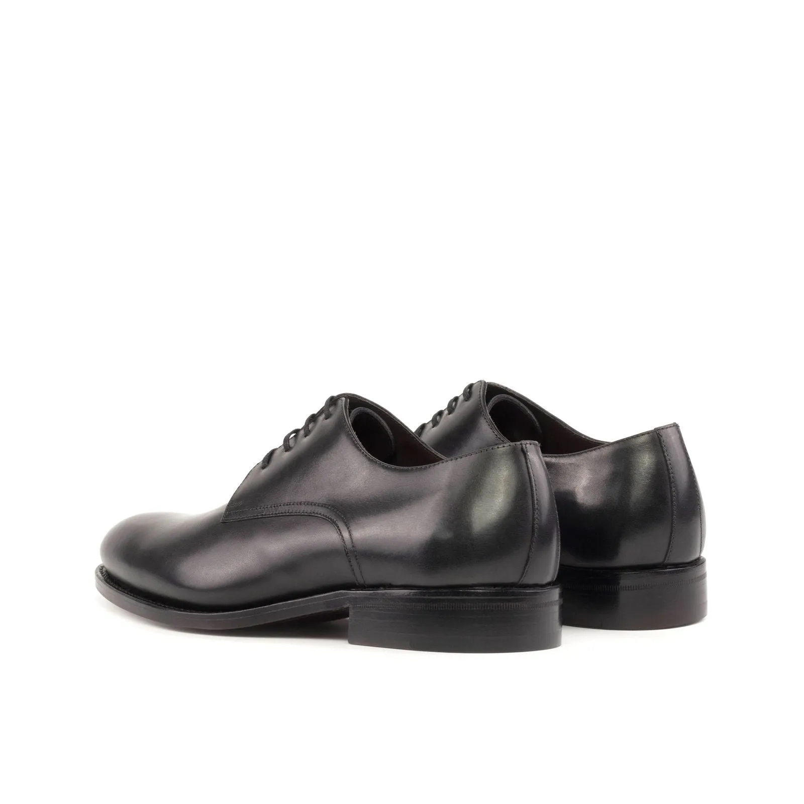 Men's Derby Leather Shoes Goodyear Welt Wide Plus Size Black 5244