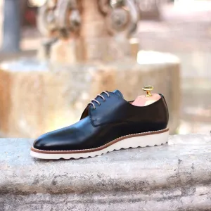 Men's Derby Leather Shoes Wide Plus Size Black 1605