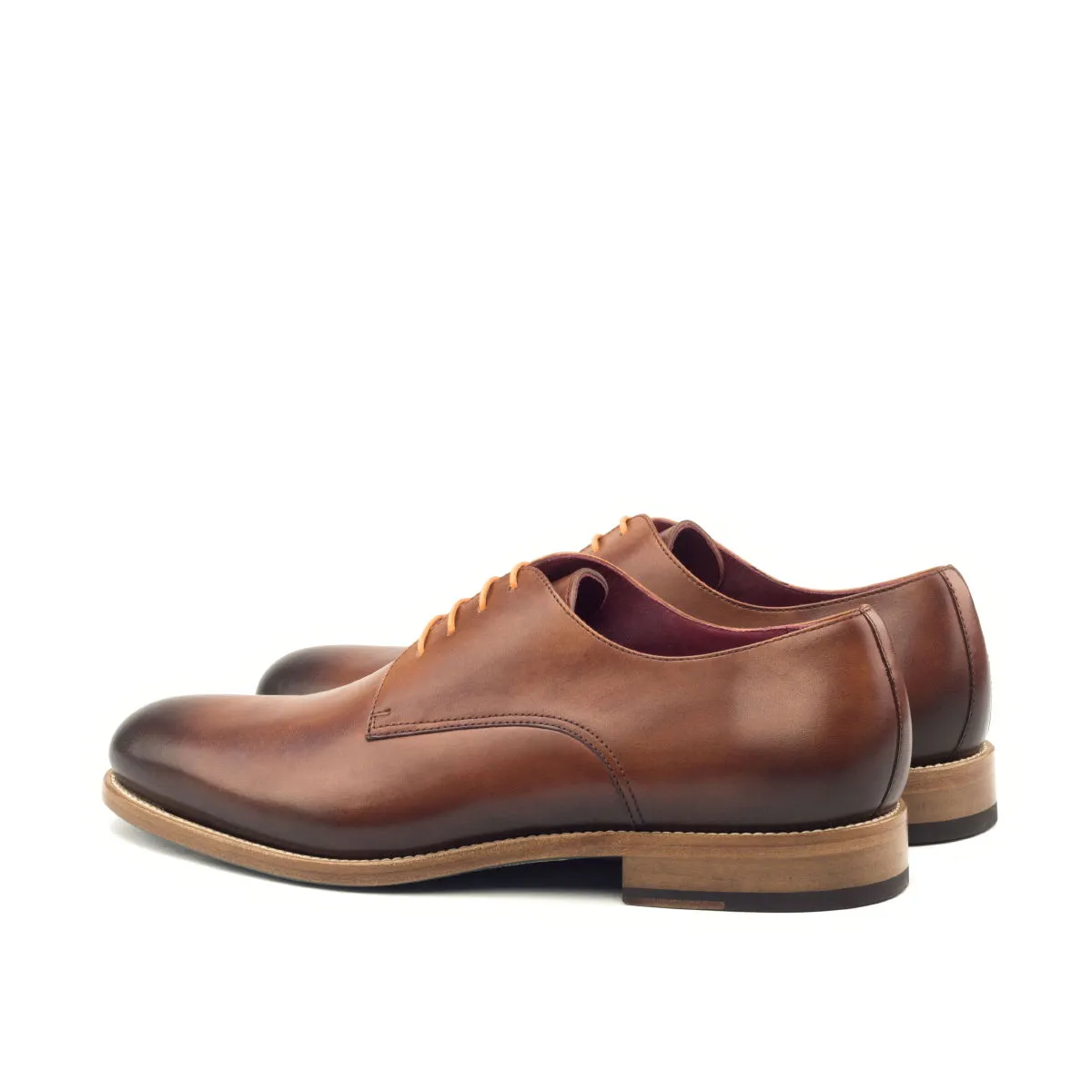 Men's Derby Leather Shoes Wide Plus Size Brown 2882