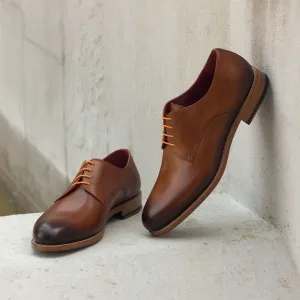 Men's Derby Leather Shoes Wide Plus Size Brown 2882