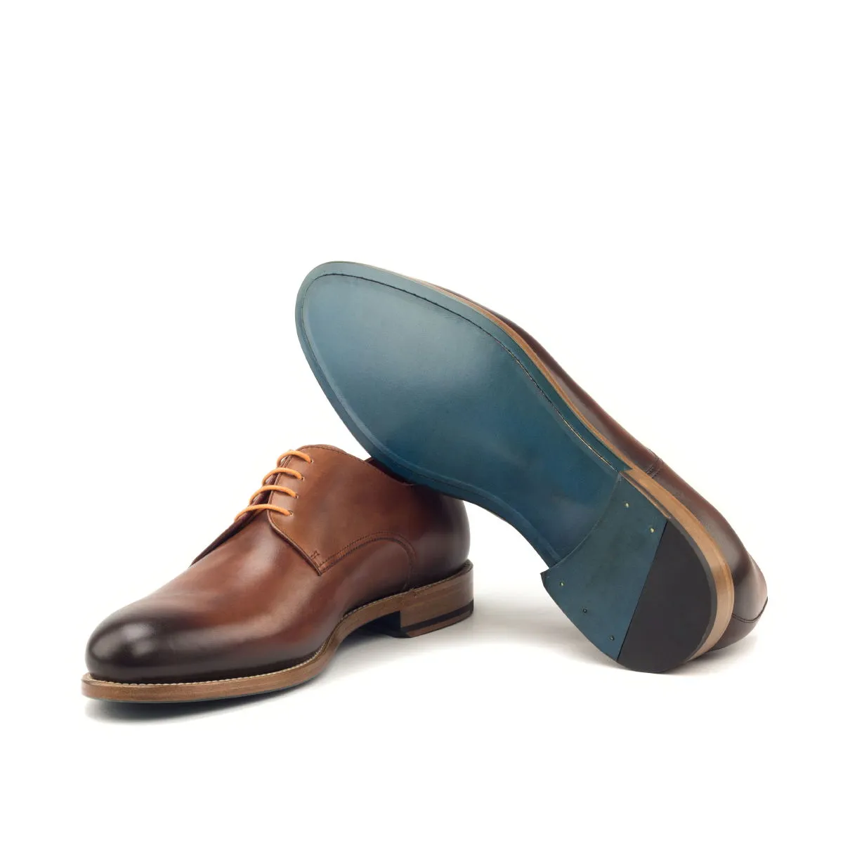 Men's Derby Leather Shoes Wide Plus Size Brown 2882