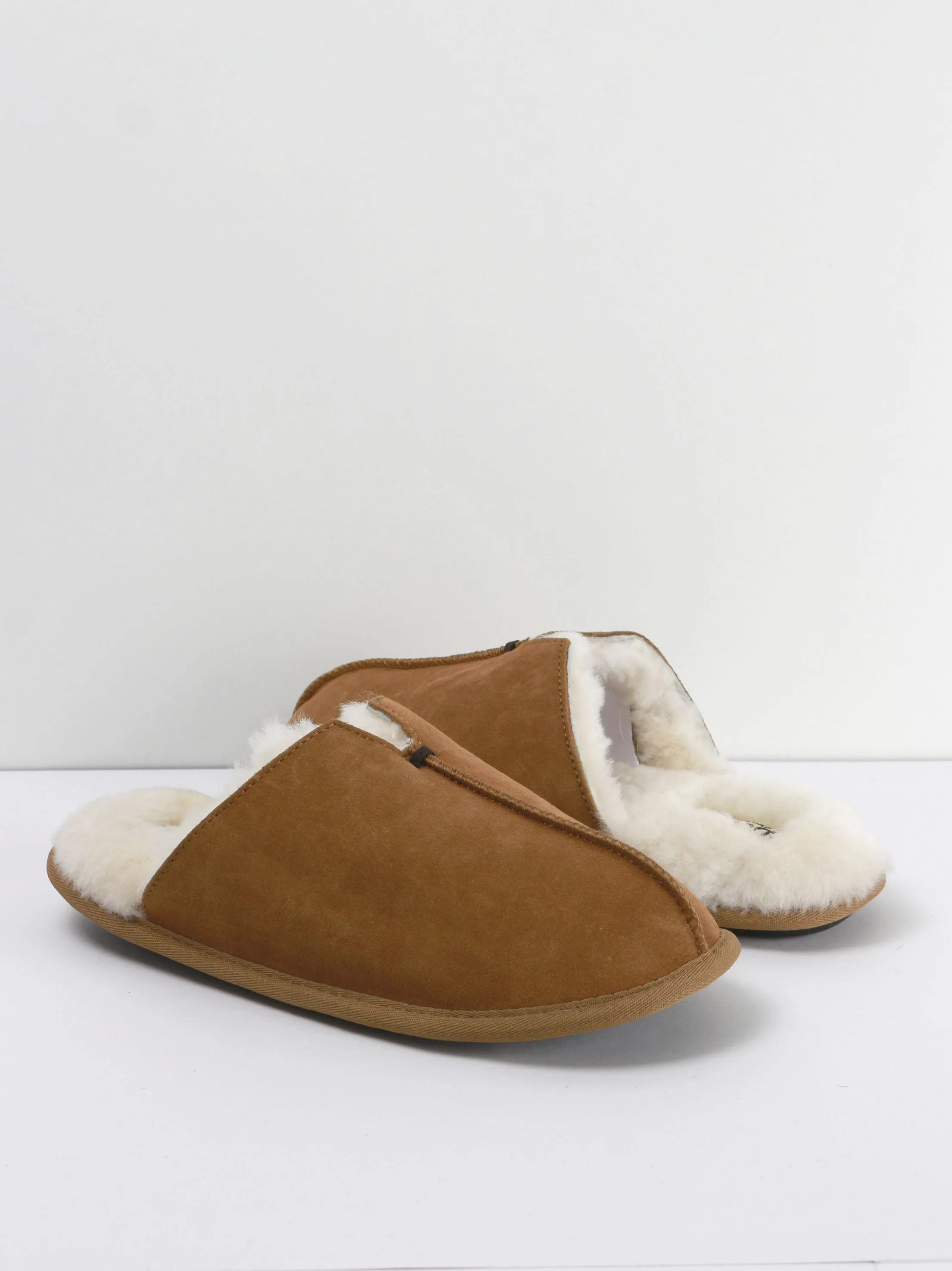 Men's Faux Fur Inside Plain Slippers,Brown