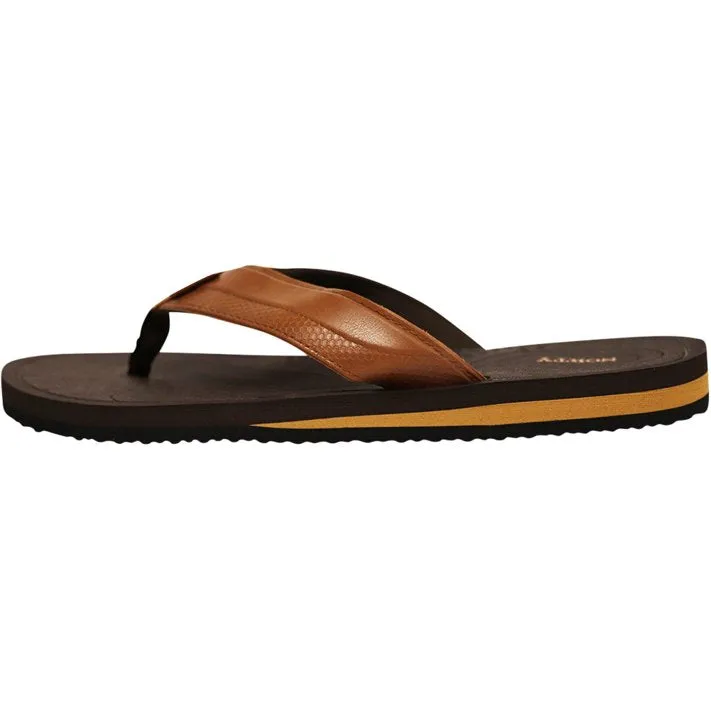 Mens Flip Flop Sandal Brown/Tan 2