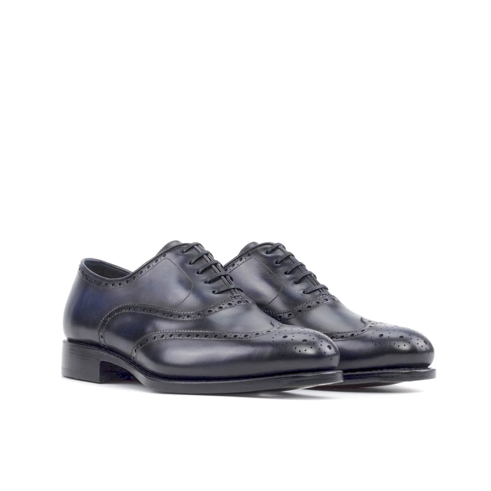 Men's Full Brogue Leather Shoes Wide Plus Size 5952