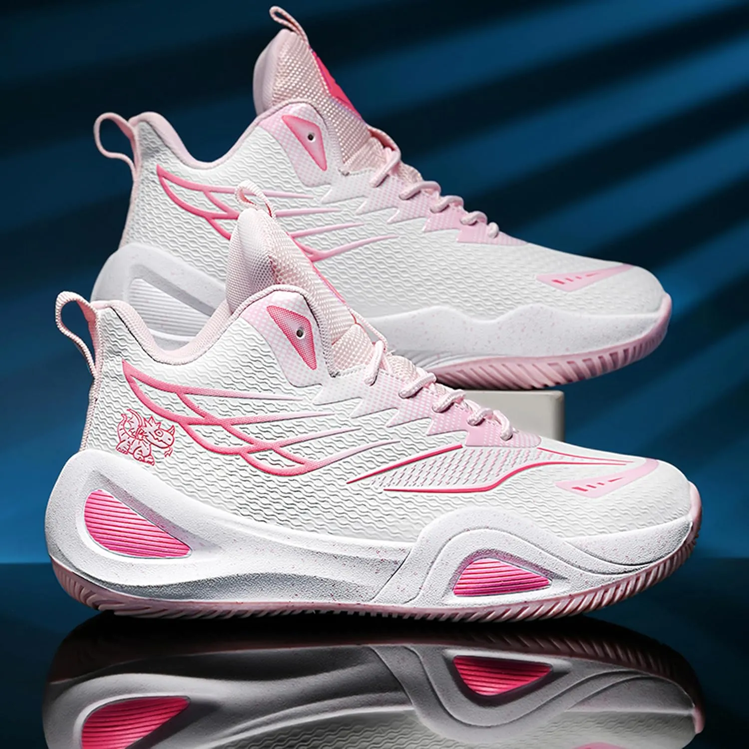 Men's High-Top Basketball ShoesWear-Resistant and Anti-Slip Soles Running Shoes Graffiti Design Fashionable Sports Shoes