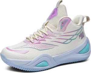Men's High-Top Basketball ShoesWear-Resistant and Anti-Slip Soles Running Shoes Graffiti Design Fashionable Sports Shoes