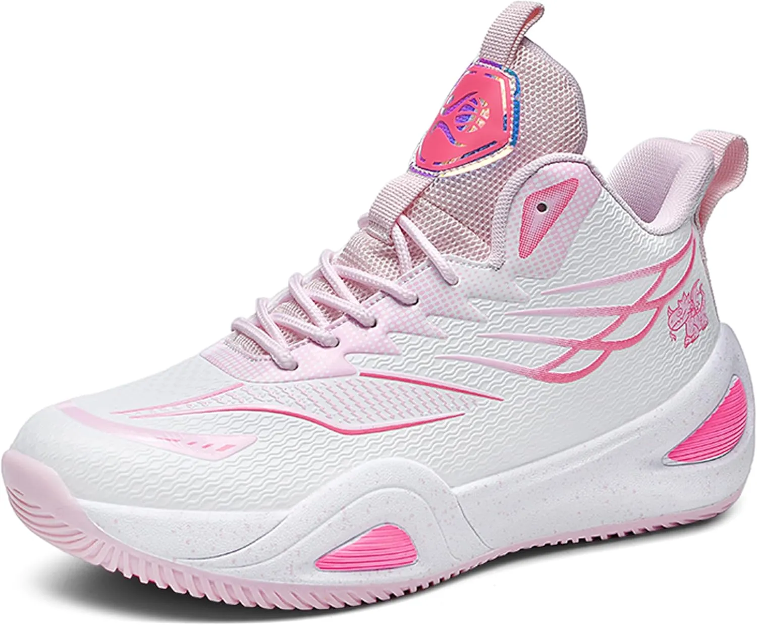 Men's High-Top Basketball ShoesWear-Resistant and Anti-Slip Soles Running Shoes Graffiti Design Fashionable Sports Shoes