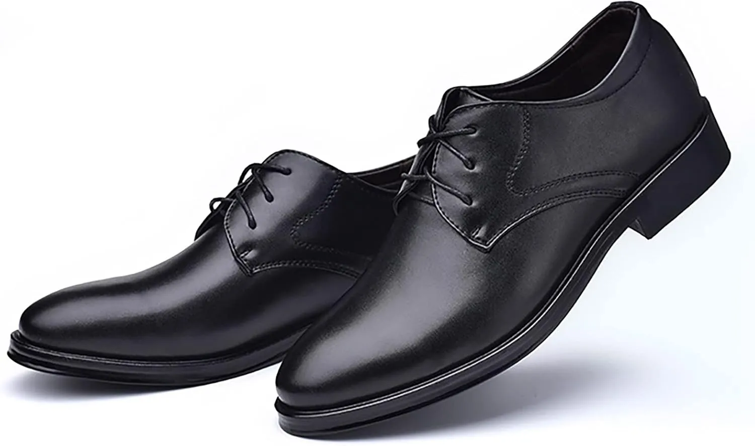 Mens Leather Boots Supple Casual Business Formal Shoes for Men with Comfort Low Heel Lace up Matte Leather Shoes Fashionable Dress Shoe for Men Durable Waterproof Footwear