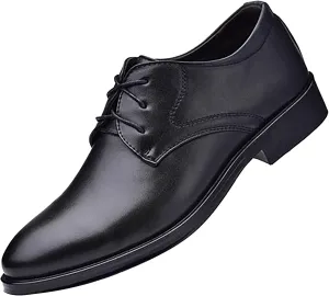 Mens Leather Boots Supple Casual Business Formal Shoes for Men with Comfort Low Heel Lace up Matte Leather Shoes Fashionable Dress Shoe for Men Durable Waterproof Footwear