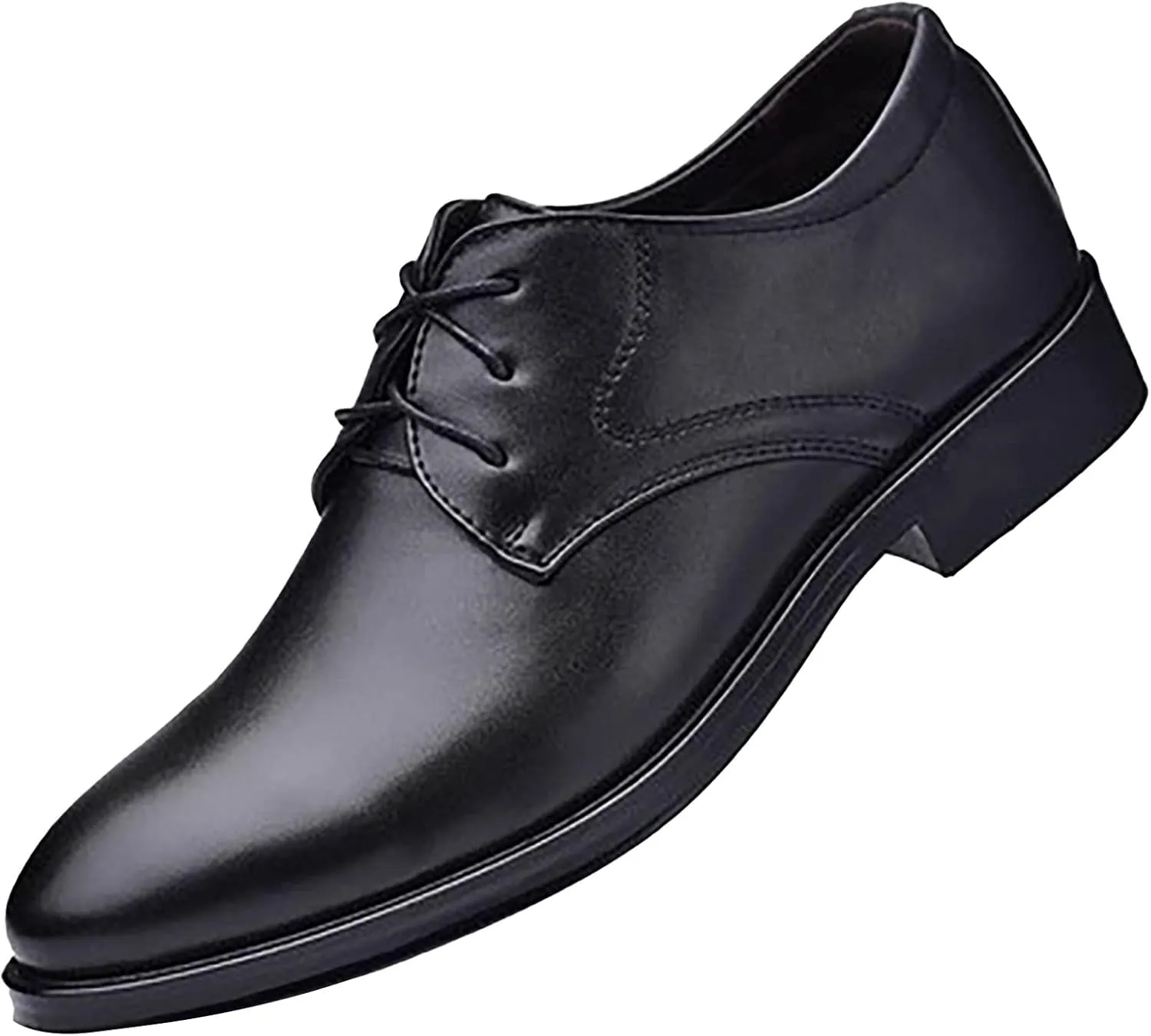 Mens Leather Boots Supple Casual Business Formal Shoes for Men with Comfort Low Heel Lace up Matte Leather Shoes Fashionable Dress Shoe for Men Durable Waterproof Footwear