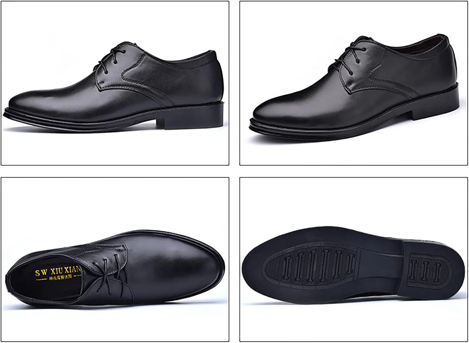 Mens Leather Boots Supple Casual Business Formal Shoes for Men with Comfort Low Heel Lace up Matte Leather Shoes Fashionable Dress Shoe for Men Durable Waterproof Footwear