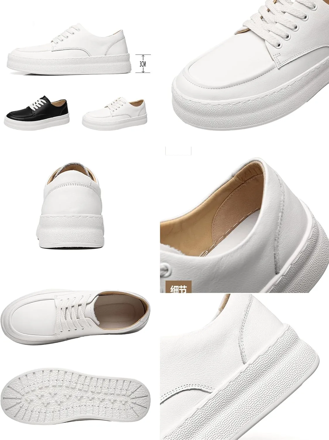 Men's Leather Fashion Dress Sneakers,Comfort Breathable Low-top Lace-up Rubber Cup Sole Business Casual Oxford Shoes