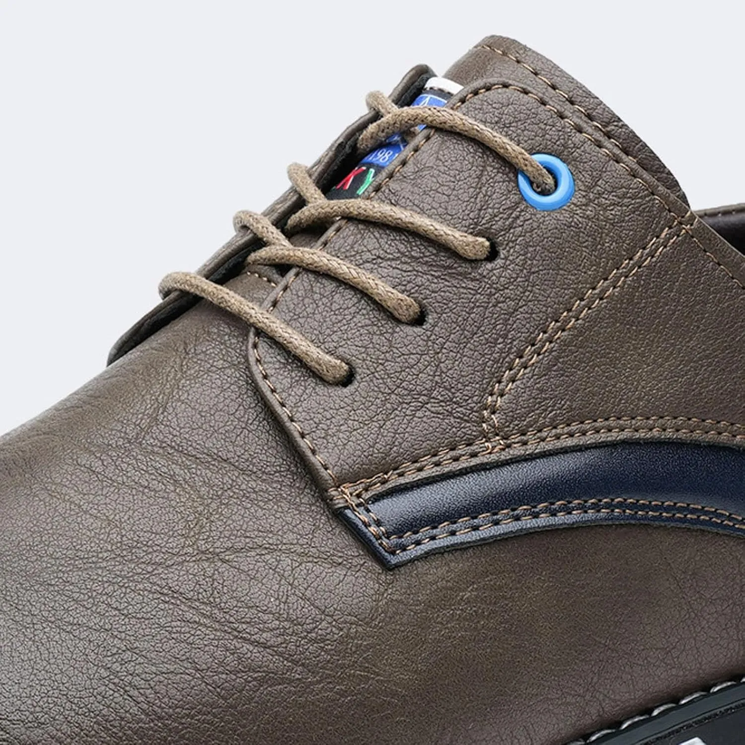 Mens Leather Sneakers Non Slip Flat Business Shoes Lined Derby for Men Matte Leather Shoes with Supple and Durable Upper Waterproof Business Formal Boots with Cushion Sole