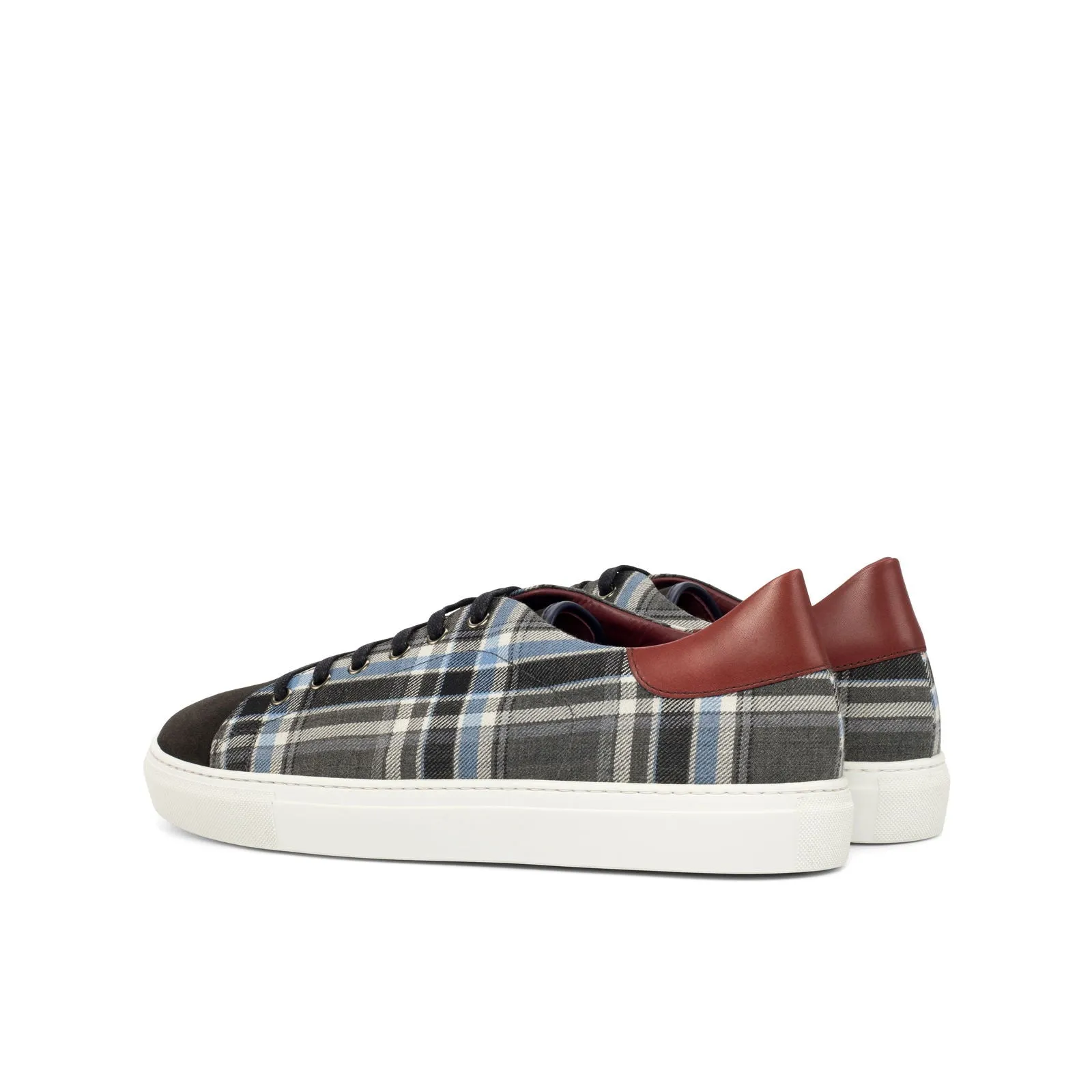 Men's Leather Trainers Wide Plus Size Grey Dark Brown 4438