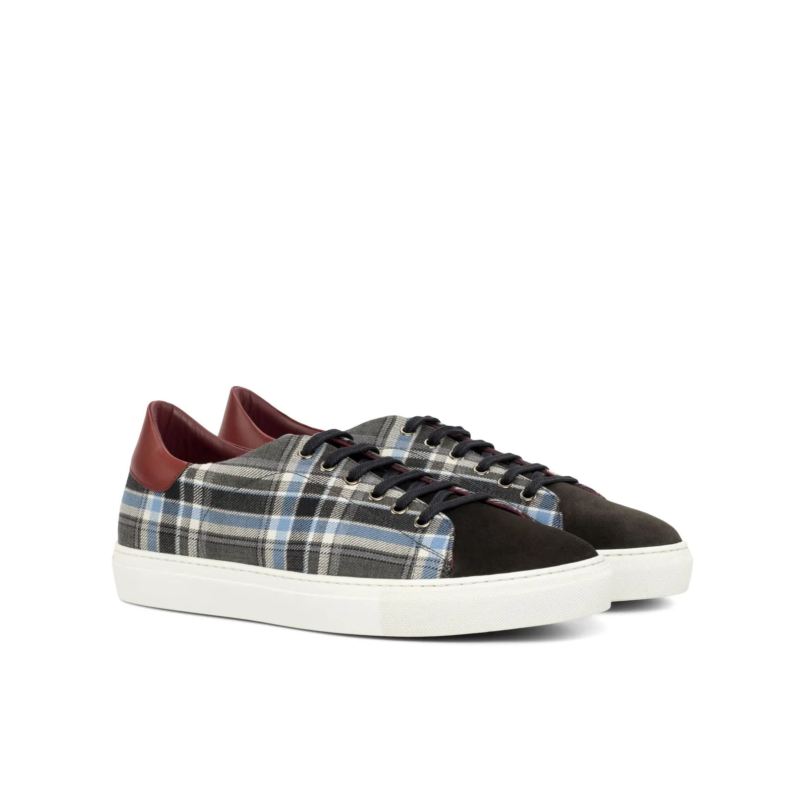 Men's Leather Trainers Wide Plus Size Grey Dark Brown 4438