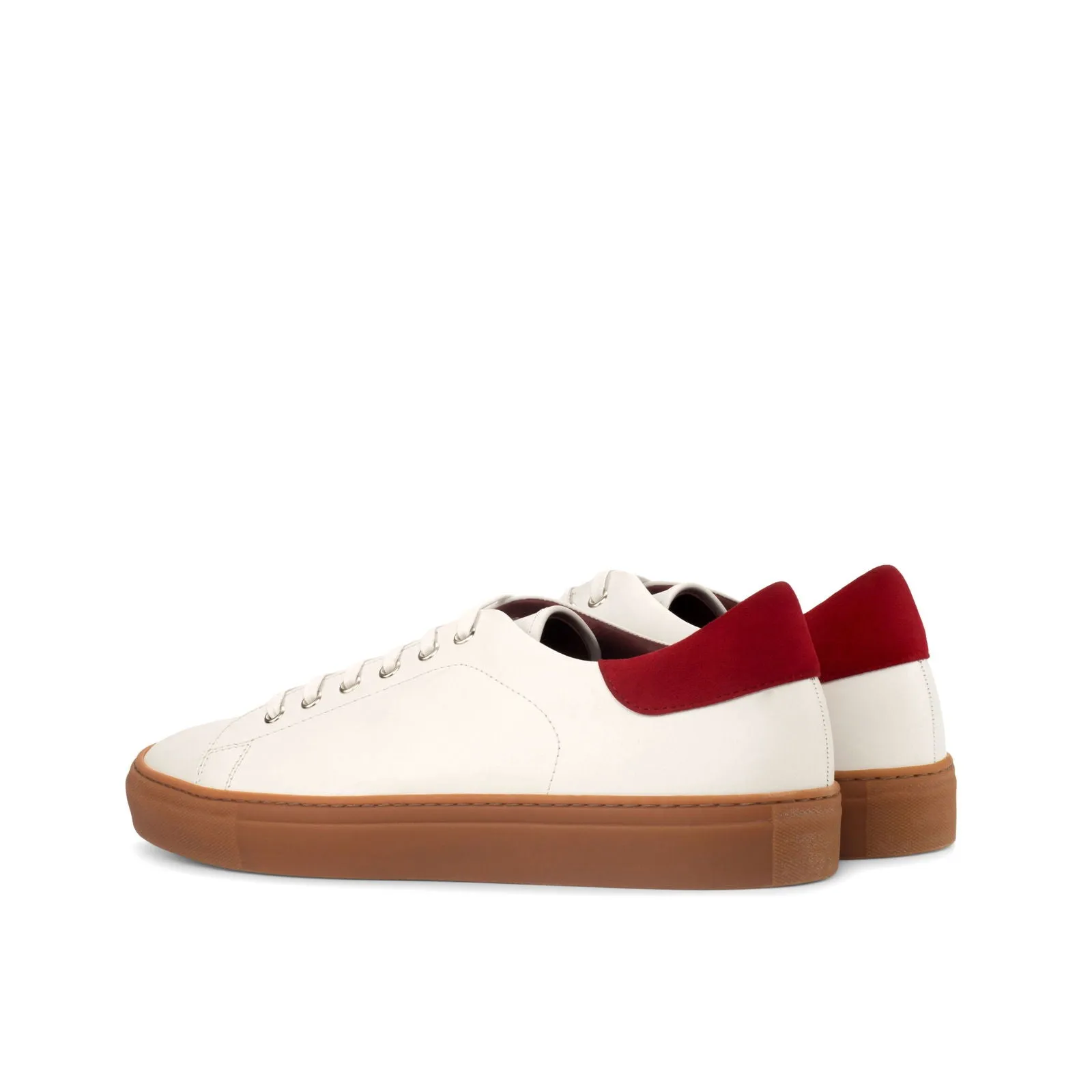 Men's Leather Trainers Wide Plus Size Red 3795