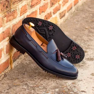 Men's Loafer Golf Leather Shoes Wide Plus Size Blue Dark Brown 4391