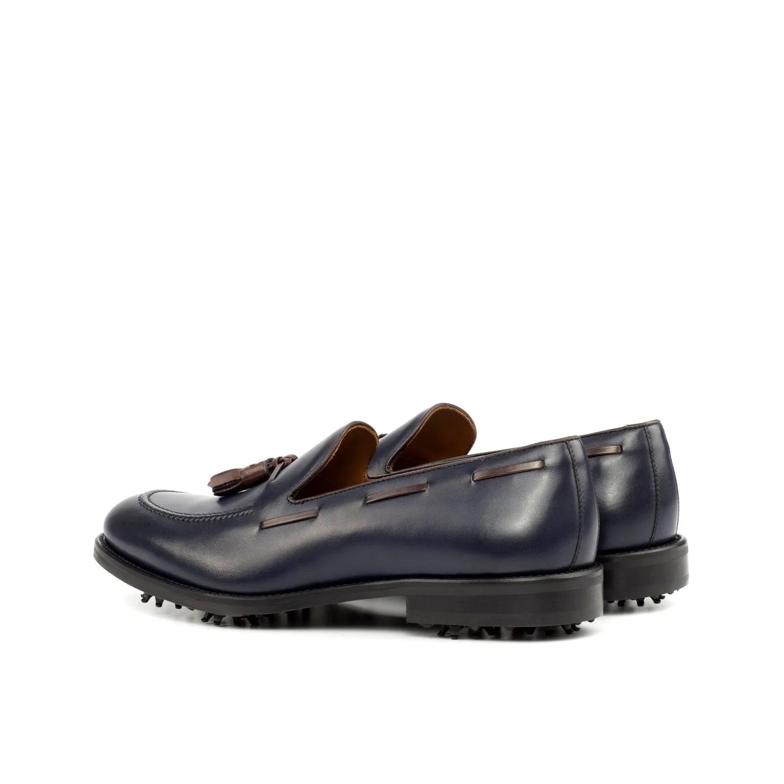 Men's Loafer Golf Leather Shoes Wide Plus Size Blue Dark Brown 4391