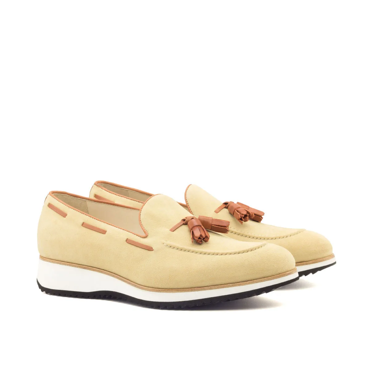 Men's Loafer Leather Shoes Wide Plus Size Brown 2737