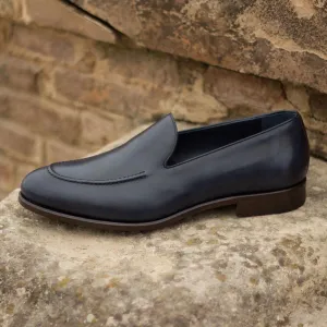 Men's Loafer Leather Shoes Wide Plus Size Dark Brown Blue 2017