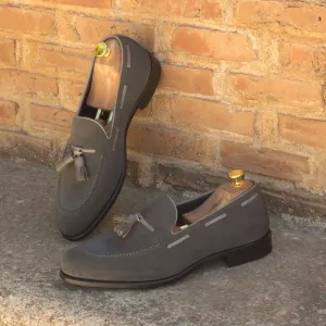 Men's Loafer Leather Shoes Wide Plus Size Grey 2912